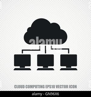 Cloud-Technologie Vektor Cloud-Netzwerk-Symbol. Modernes flaches Design. Stock Vektor