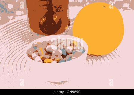 Süßigkeiten und Früchte-Vektor-illustration Stock Vektor