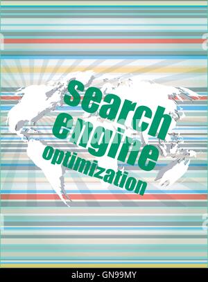 Suchmaschinenoptimierung - SEO-Zeichen. Vektor-Anführungszeichen mit Sprechblase dünne Linie. Konzept der Citation, Info, testimoni Stock Vektor