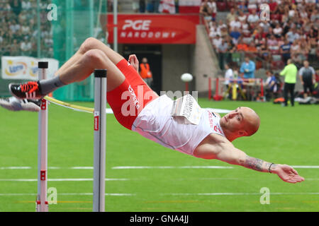 Warschau, Polen. 28. August 2016. Kamila Skolimowska Memorial Leichtathletik-Meeting. Sylwester Bednarek (POL), Mens Hochsprung © Action Plus Sport/Alamy Live News Stockfoto