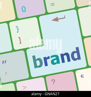 Schaltfläche mit Marke auf Computer-Tastatur. Business-Konzept-Vektor-illustration Stock Vektor