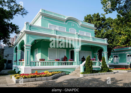 alte portugiesische Kolonialvillen Touristenattraktion in Taipa Bereich von Macao Macau China Stockfoto