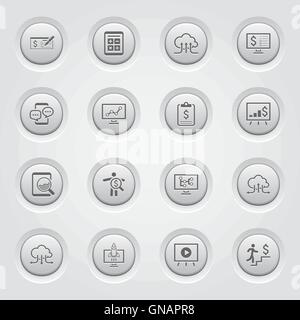 Wirtschaft und Geld Icons Set Stock Vektor