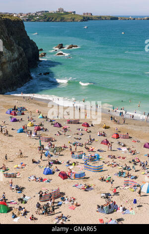 Lusty Glaze Strand in Newquay, Cornwall. Stockfoto