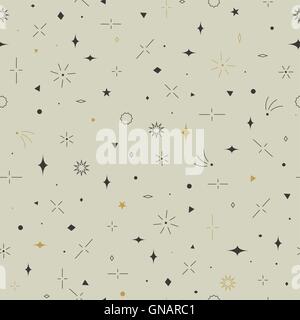 Geometrische Musterdesign. Gold, grau und Beige Farben. Sterne, Stock Vektor
