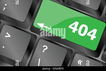 404-Code auf Tasten auf der Tastatur drücken. Tastatur Tasten Icon Schaltfläche Vektor Stock Vektor