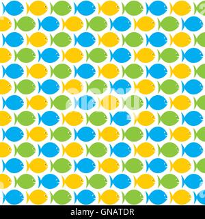 bunte Fische Muster Hintergrund Design Vektor Stock Vektor