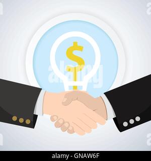 Schütteln der Hand Partner Idee Geld Stock Vektor