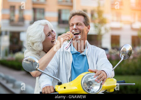 Guys Gesicht im Eis. Stockfoto