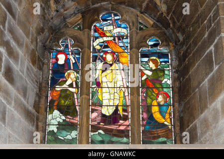Glasfenster in der Kirche, Ormskirk, Lancashire, UK. Stockfoto