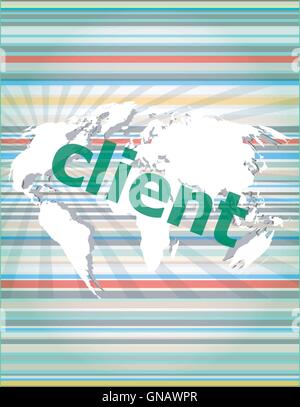 SEO Web-Design-Konzept: Client auf Unternehmen digitale Hintergrund Vektor Anführungszeichen mit Sprechblase dünne Linie. Konzept der ci Stock Vektor