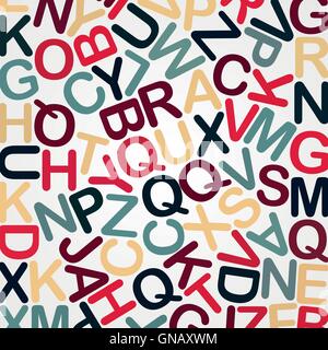 Abstrakten Hintergrund lernen: multicolor Buchstaben? n weiß, Vektor-Illustration Stock Vektor