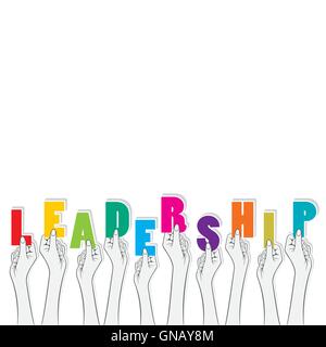 Führung Wort halten in der hand Konzept Design Vektor Stock Vektor