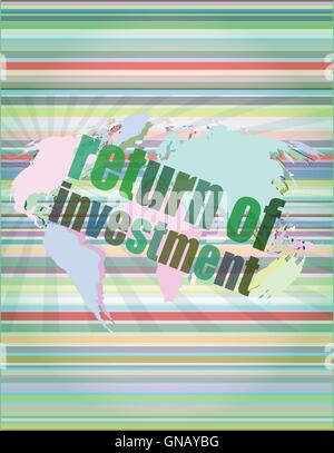 Geschäftskonzept: Worte Amortisation der Investition auf digitalen Hintergrund-Vektor-Illustration Stock Vektor
