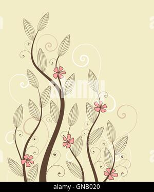 Vektor-Blumen und Zweige Stock Vektor