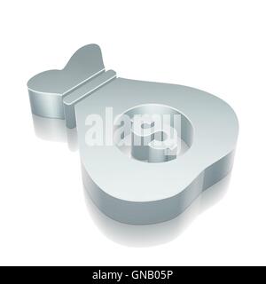 Business-Symbol: 3d metallic Geldsack mit Reflexion, Vektor-Illustration. Stock Vektor