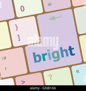 Button mit hell auf Computer-Tastatur. Business-Konzept-Vektor-illustration Stock Vektor