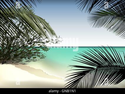 Tropical Beach Stock Vektor