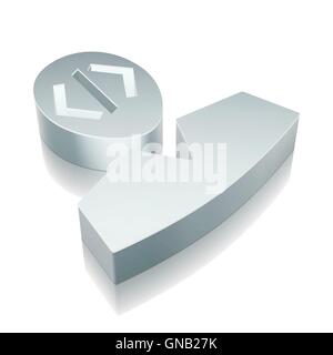 Programmierung-Symbol: 3d metallic Programmierer mit Reflexion, Vektor-Illustration. Stock Vektor