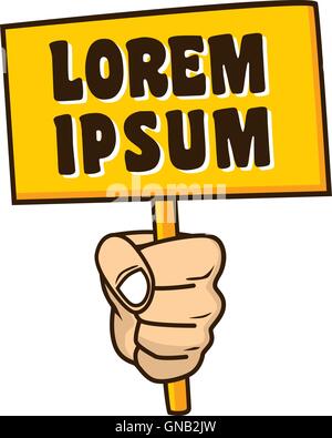 Cartoon mit leere Schild Stock Vektor