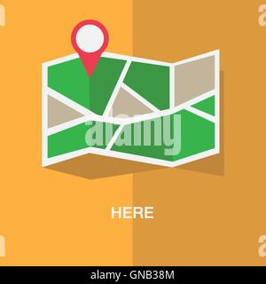 Flache farbige Standort-Symbol Stock Vektor