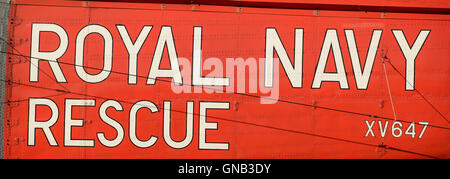 Detail aus einem Royal Navy Such- und Westland Sea King HU5SAR Stockfoto