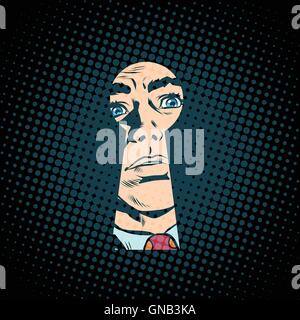 Männliches Gesicht in das Schlüsselloch, geheime Rätsel Stock Vektor