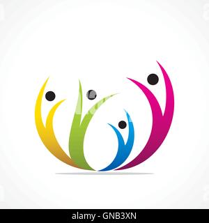 bunte, fröhliche Menschen Icon Design Vektor Stock Vektor