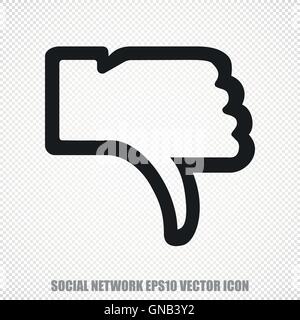 Social-Media Vektor-Daumen nach unten Symbol. Modernes flaches Design. Stock Vektor