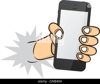 Cartoon-Hand-halten-Telefon Stock Vektor