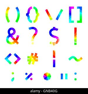 Regenbogen Alphabet Symbole, Vektor-Illustration. Stock Vektor