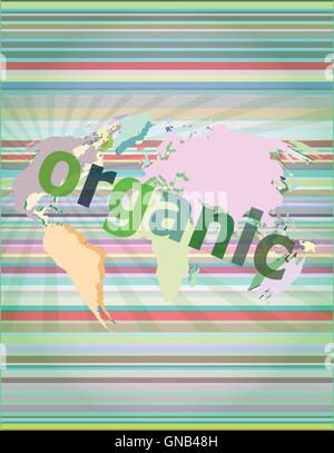 Marketingkonzept: Worte Bio Marketing auf digitalen Bildschirm-Vektor-Illustration Stock Vektor