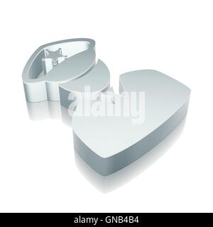 Gesetz-Symbol: metallische Polizei 3D-Symbol mit Reflexion, Vektor-Illustration. Stock Vektor