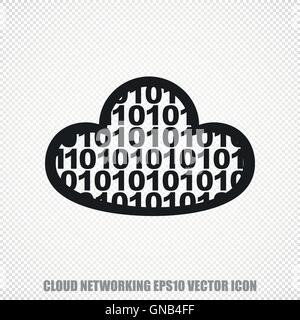 Cloud computing Vektor Cloud mit Code-Symbol. Modernes flaches Design. Stock Vektor