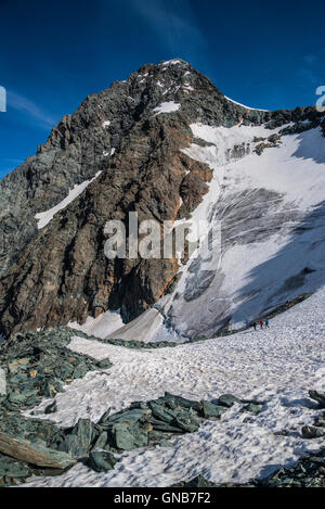 Klettern auf die grobe Glockner 3798m Stockfoto