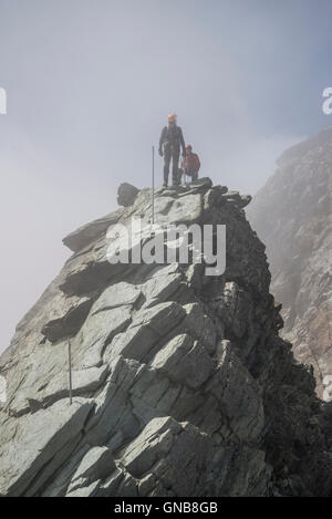 Klettern auf die grobe Glockner 3798m Stockfoto