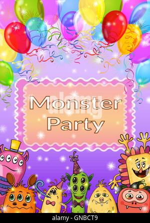 Cartoon Monster Hintergrund Stock Vektor