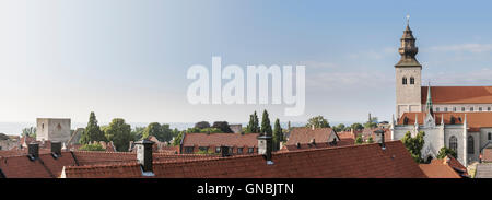 Panorama mit Dächern und Kathedrale von Visby, Gotland. Schweden. Skandinavien. Stockfoto