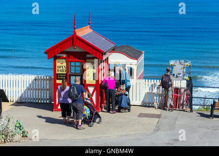 Saltburn Klippe Straßenbahn Seilbahn Bergstation, Saltburn am Meer Stockfoto