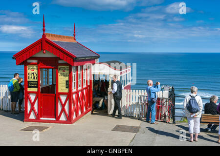 Saltburn Klippe Straßenbahn Seilbahn Bergstation, Saltburn am Meer Stockfoto