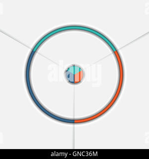 Vorlage Infografik drei positionieren Bereich Diagramm Ring Chart Kreisdiagramm Stockfoto