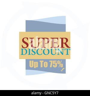 Super Rabatt. Verkauf-Banner-Vektor isoliert. Verkauf-Tag. Sonderangebot. Verkaufsschild. Web-Aufkleber. Günstige Aufkleber. Rabatt-Aufkleber Stock Vektor
