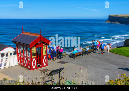 Saltburn Klippe Straßenbahn Seilbahn Bergstation, Saltburn am Meer Stockfoto