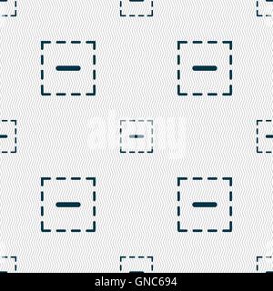 Das Minus in ein quadratisches Symbol Zeichen. Nahtlose Muster mit geometrischen Struktur. Vektor Stock Vektor