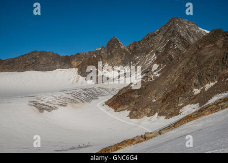 Die Stubaier Alpen. Mueller-Hütte-Berghütte Stockfoto