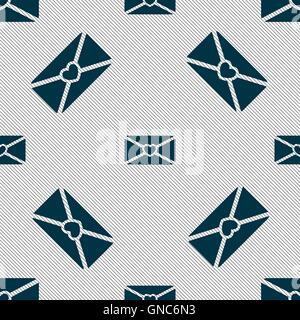Liebe Brief Symbol Zeichen. Nahtlose Muster mit geometrischen Struktur. Vektor Stock Vektor