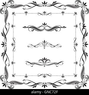 Satz von kalligrafischen Bilder und Elemente Stock Vektor