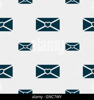 Liebe Brief Symbol Zeichen. Nahtlose Muster mit geometrischen Struktur. Vektor Stock Vektor