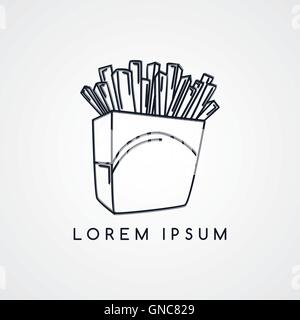 Pommes frites-Skizze Stock Vektor