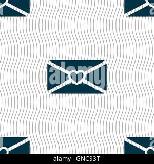 Liebe Brief Symbol Zeichen. Nahtlose Muster mit geometrischen Struktur. Vektor Stock Vektor